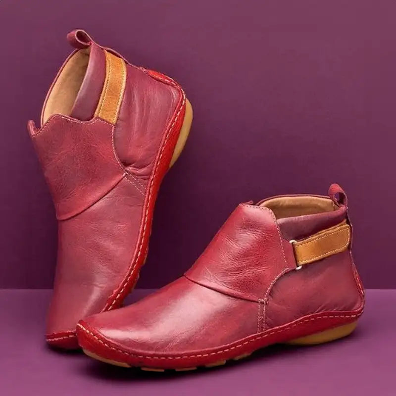 Sylvie Bottines Aspect Cuir À Bride Scratch Semelle Surpiquée Femme