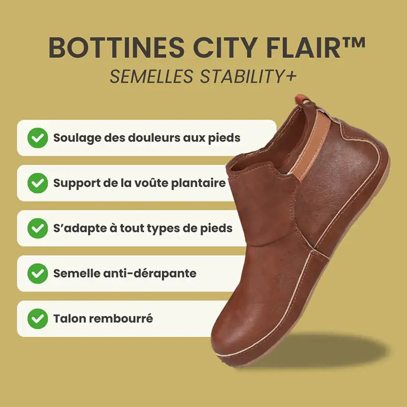 Sylvie Bottines Aspect Cuir À Bride Scratch Semelle Surpiquée Femme