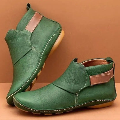 Sylvie Bottines Aspect Cuir À Bride Scratch Semelle Surpiquée Femme
