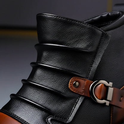 Nicolas Bottines Aspect Cuir Poli Homme