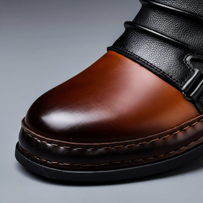 Nicolas Bottines Aspect Cuir Poli Homme