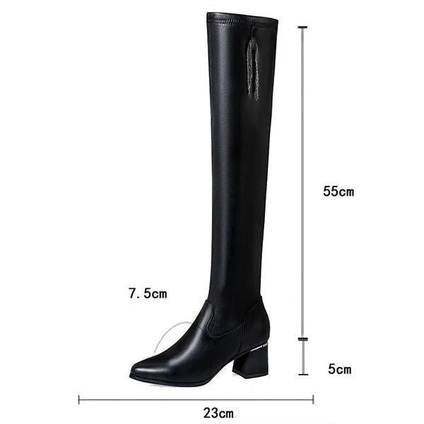 Daphné Cuissardes À Talon Carré Et Bout Rond Femme