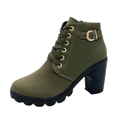 Anouk Bottines À Lacets Talon Carré Haut Semelle Crantée Femme