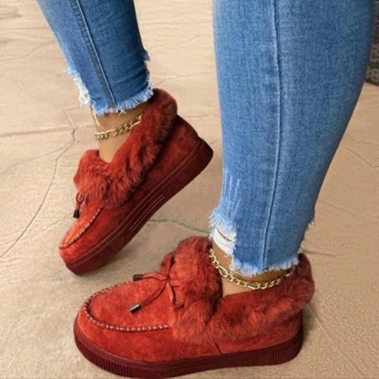 Esther Chaussons D'Hiver Doublés Fausse Fourrure Femme