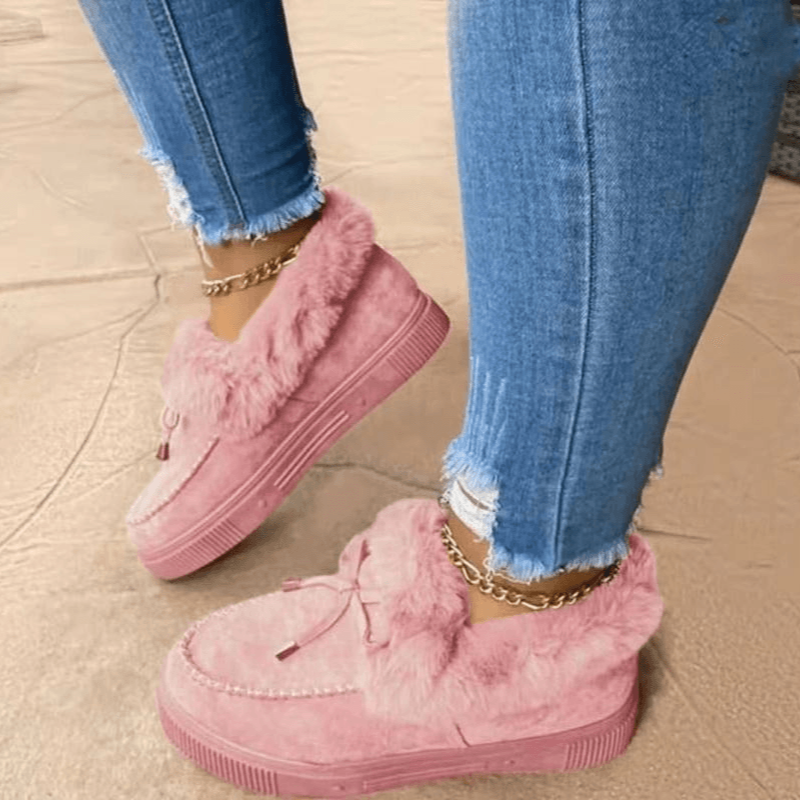 Esther Chaussons D'Hiver Doublés Fausse Fourrure Femme