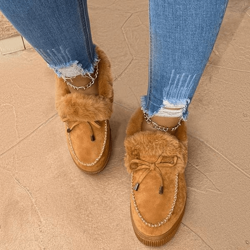 Esther Chaussons D'Hiver Doublés Fausse Fourrure Femme