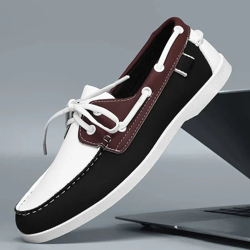 Chaussures bateau Corentin en éco-cuir pour homme, vue de dessus