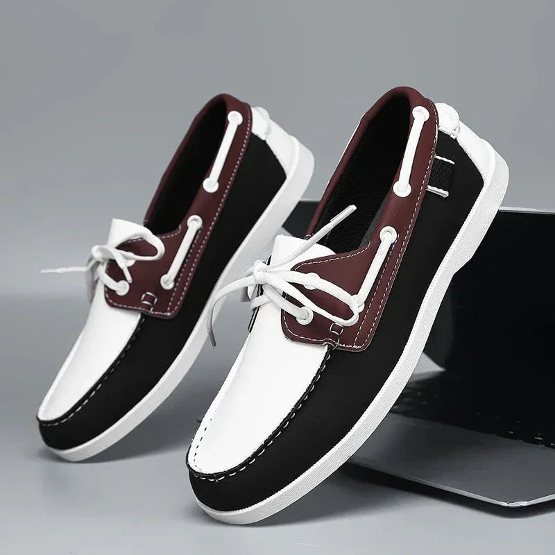 Chaussures bateau Corentin en éco-cuir pour homme, coloris gris
