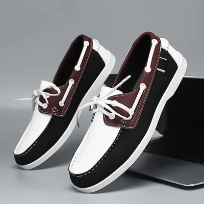Chaussures bateau Corentin en éco-cuir pour homme, coloris gris