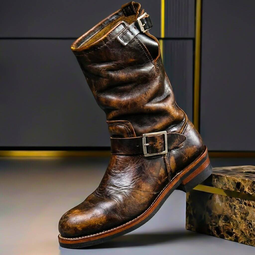 Marius Bottines Vintage Aspect Cuir Homme