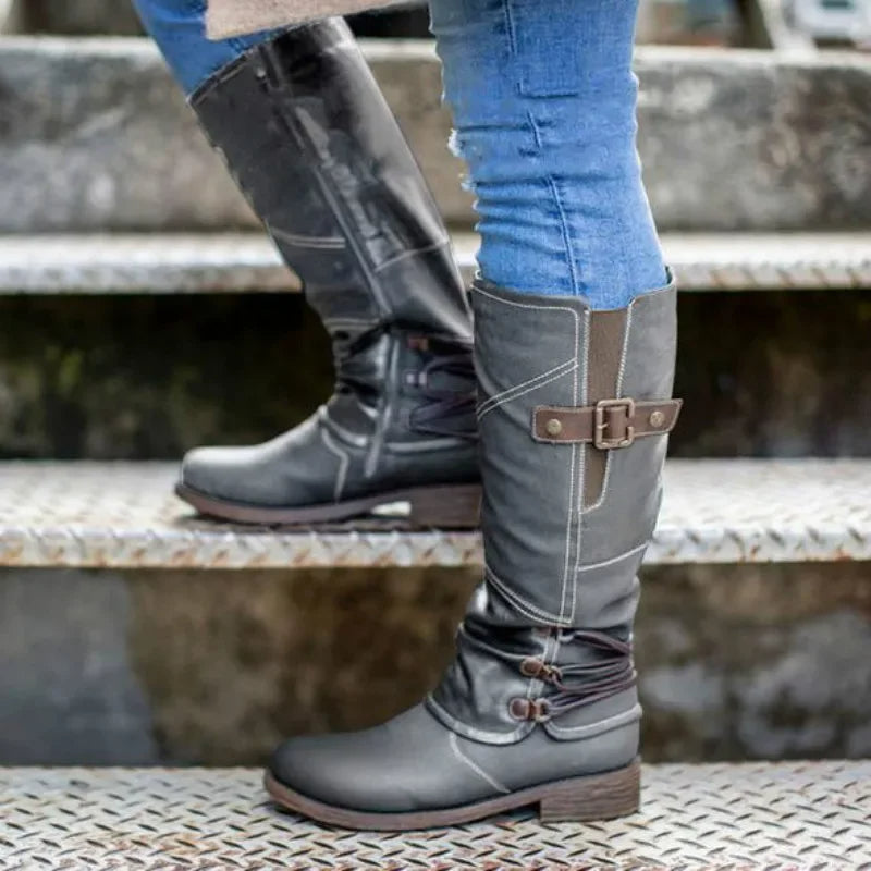 Inès Bottes Mi-Mollet À Boucles Et Talon Bas Femme