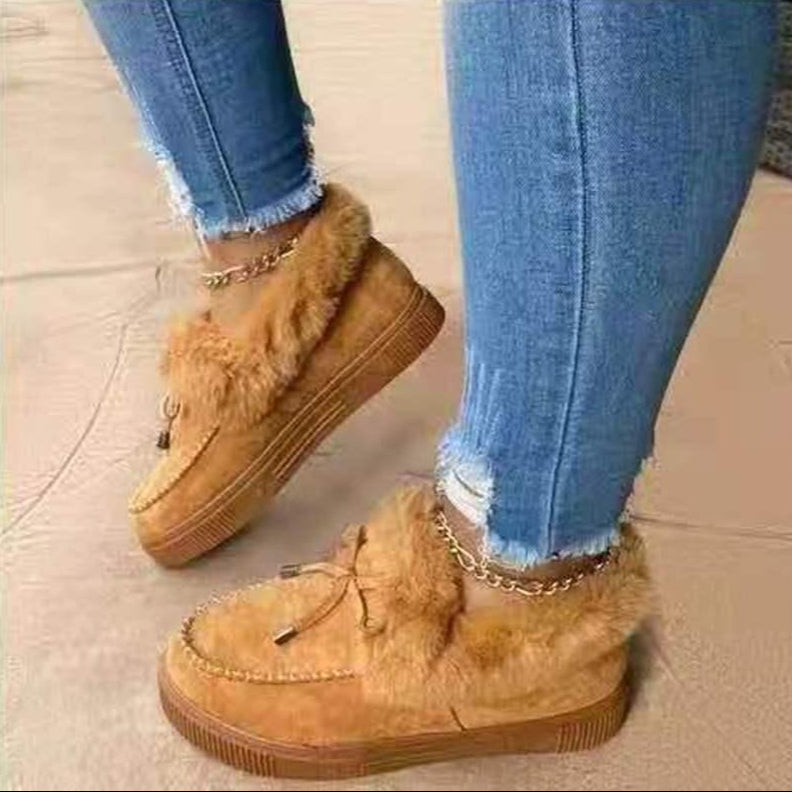 Esther Chaussons D'Hiver Doublés Fausse Fourrure Femme