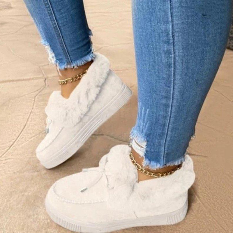 Esther Chaussons D'Hiver Doublés Fausse Fourrure Femme