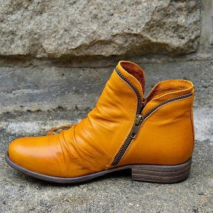 Julie Bottes En Cuir Véritable À Fermeture Éclair Femme
