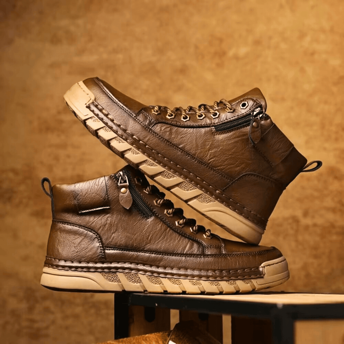 Maxime Bottines Urbaines Aspect Cuir Lisse Homme