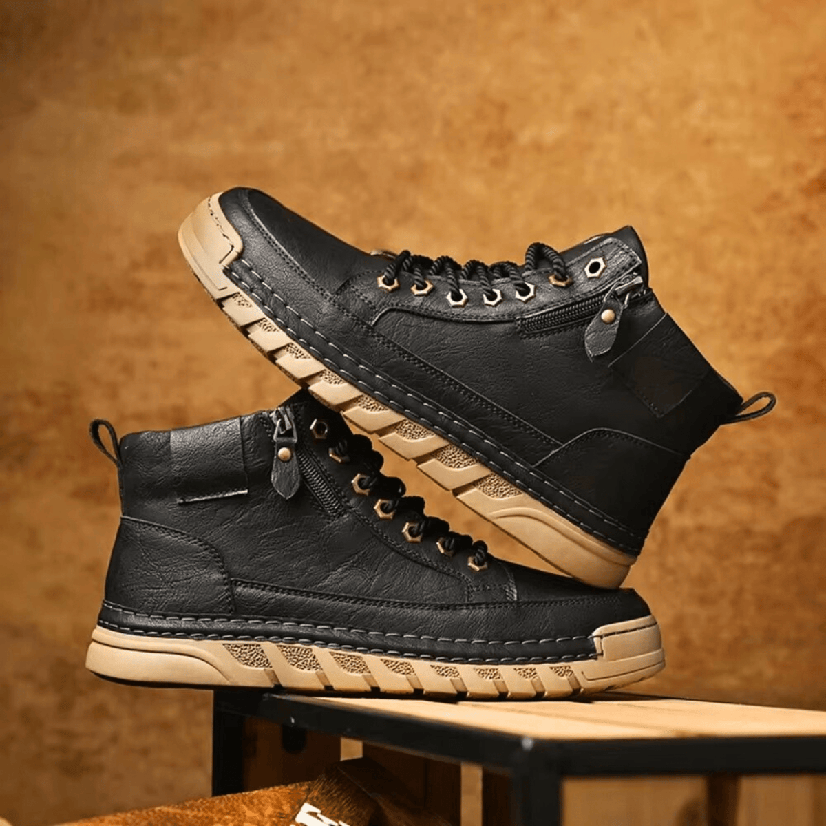 Maxime Bottines Urbaines Aspect Cuir Lisse Homme
