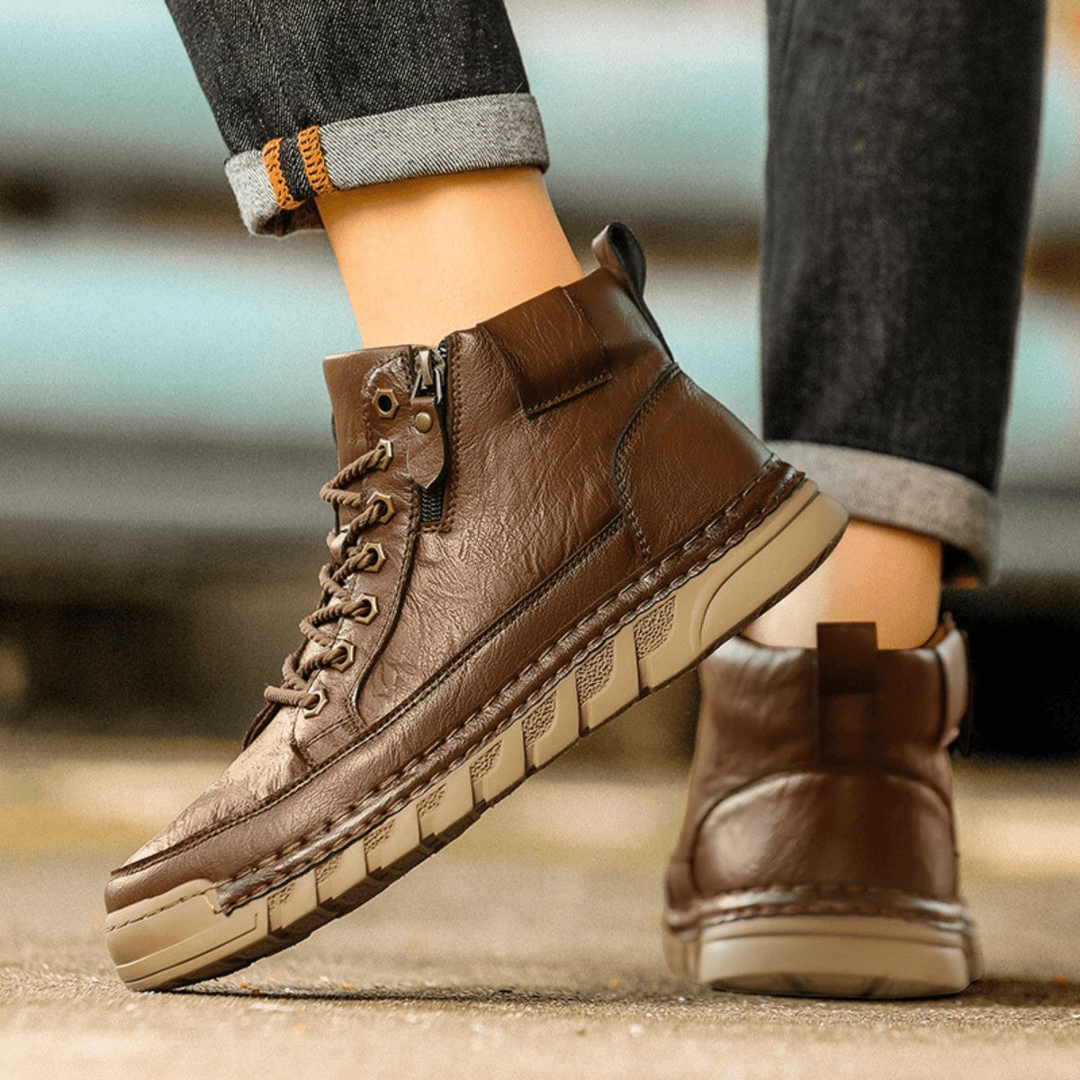 Maxime Bottines Urbaines Aspect Cuir Lisse Homme