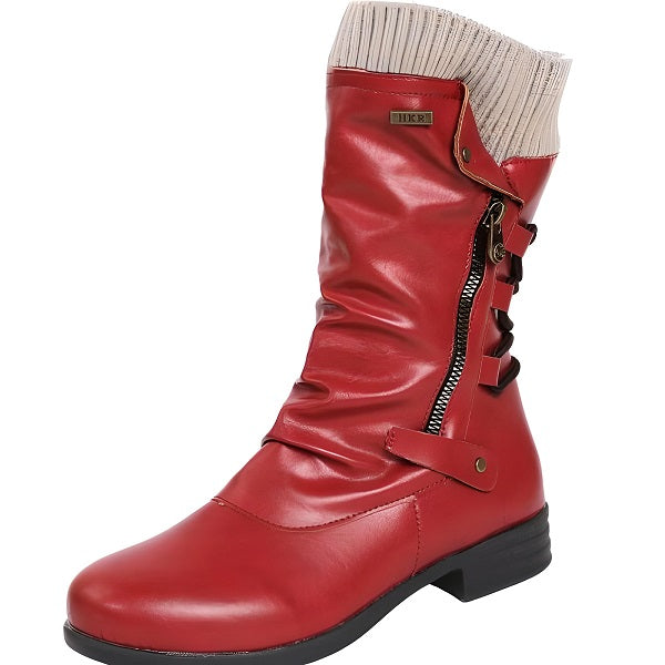 Constance Bottes Mi-Mollet Froncées À Revers Tricot Femme