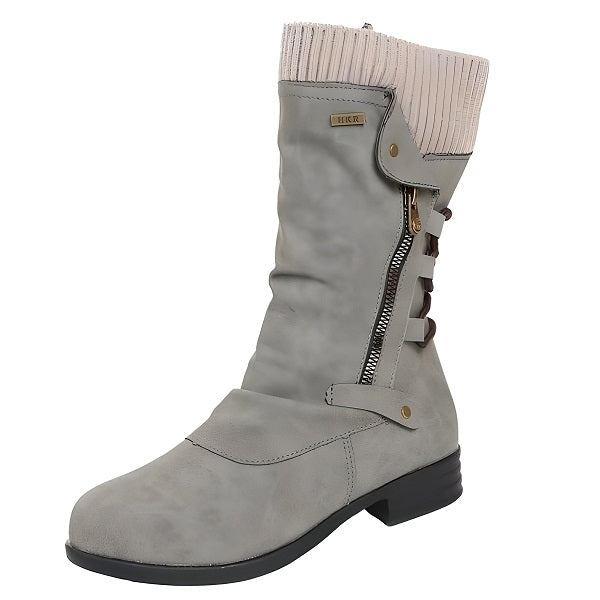 Constance Bottes Mi-Mollet Froncées À Revers Tricot Femme