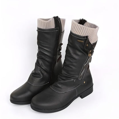 Constance Bottes Mi-Mollet Froncées À Revers Tricot Femme